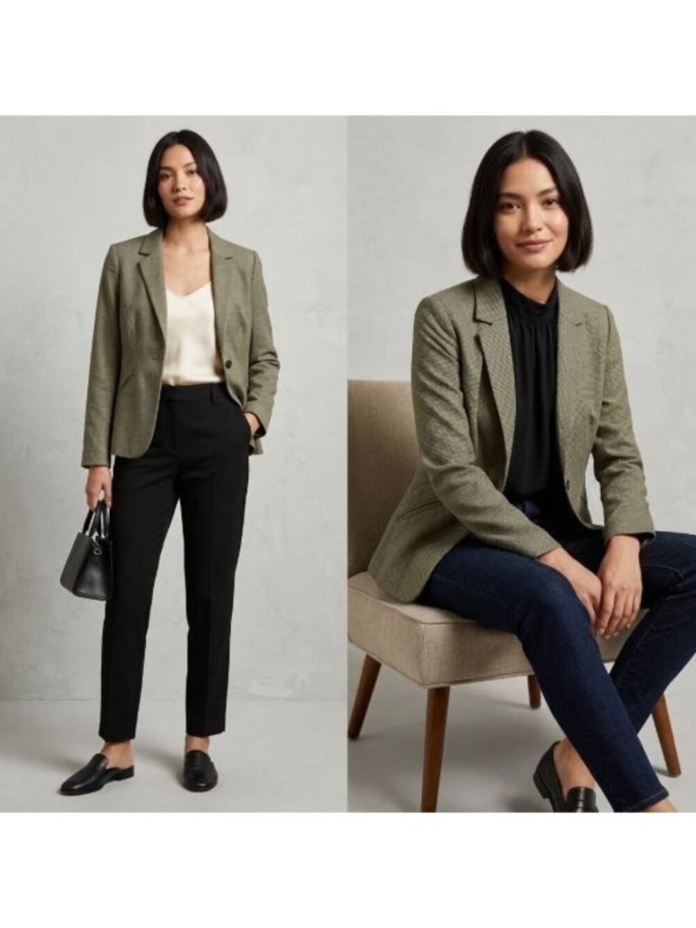 Banana Republic Blazer Jacket Size 10 Textured Single Button Stretch Fully Lined